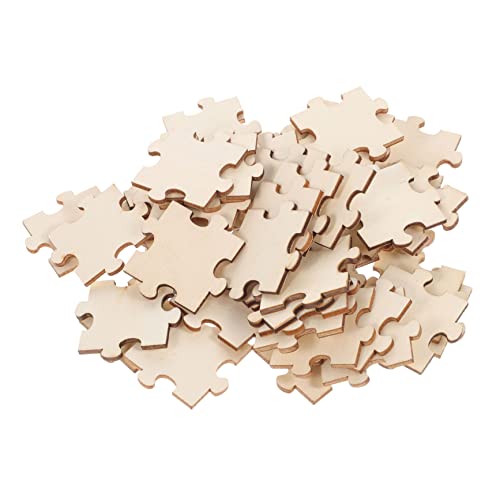 TOYANDONA 100 Stück Blanko Holzpuzzle Teile zum Selbstgestalten Unvollendete Puzzleteile aus Glattem Holz DIY Bastelset für Fördert Kreativität und Feinmotorik Personalisierbar von TOYANDONA