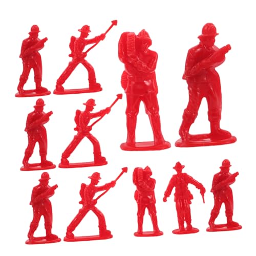 TOYANDONA 100 Stück Feuerwehrmann-Ornamente Feuerwehrmann-Actionfiguren- Feuerwehrmodell für feuerwehrmann Leute aus dem Puppenhaus Feuerwehrpuppen rot von TOYANDONA