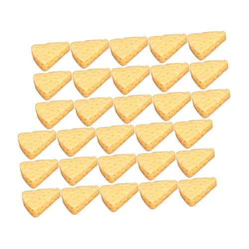 TOYANDONA 100 Stück Käse-Requisite Mini Puppenhaus Simulationsdekoration Käse Käsespielzeug Harzer Käse Kleiner Harzkäse Käse-Modell Käseschmuck Käseornamente Plastik Gelb von TOYANDONA