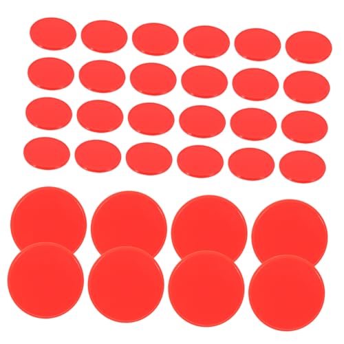 TOYANDONA 100 Stück Lehrmittel Belohnen Sequenz Brettspiel Spiele Farbiger Bingo-chip Jetons Bingo-zähler-Chips Klare Bingo-Chips Zählen Zählscheibenmarkierungen Rot Abs von TOYANDONA