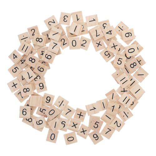 TOYANDONA 100 Stück Mini Holz Zählblöcke Zahlen Lernspielzeug Holz Math Tiles DIY Bastelset für Frühpädagogik Feinmotorik Kreative Zahlenkombinationen von TOYANDONA