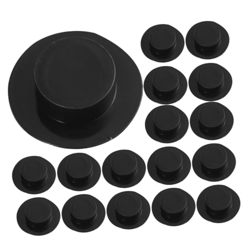 TOYANDONA 100 Stück Mini Kunststoff Clown Hüte Schwarz Kleine Dekorative Mini Hüte für DIY Basteln Puppenhaus Weihnachtsdeko Party Zubehör von TOYANDONA