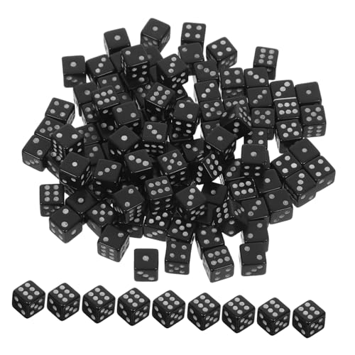 TOYANDONA 100 Stück Mini Schwarze Würfel mit Klarem Punktedesign Kleine Seitige Spielwürfel aus Kunststoff für Brettspiele Partys Mathe Lernen und Interaktive Spielrunden von TOYANDONA
