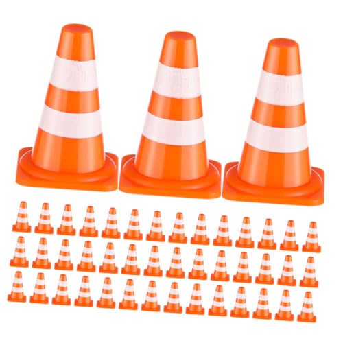 TOYANDONA 100 Stück Mini Verkehrsleitkegel aus Robustem Realistische Straßenabsperrungen Pädagogisches Verkehrsschild für Fördert Kognitive Fähigkeiten und Verkehrssicherheit Beim von TOYANDONA