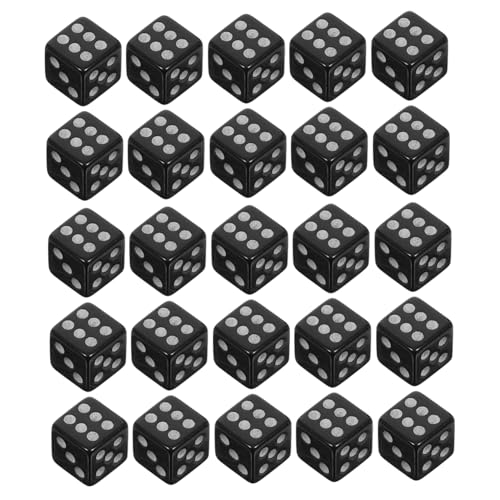 TOYANDONA 100 Stück Mini Würfel Schwarz Seitig Klein Kunststoff Präzise Punkte Vielseitig für Brettspiele Partyspiele Lernen und Bastelprojekte Kompakt Leicht Tragbar von TOYANDONA