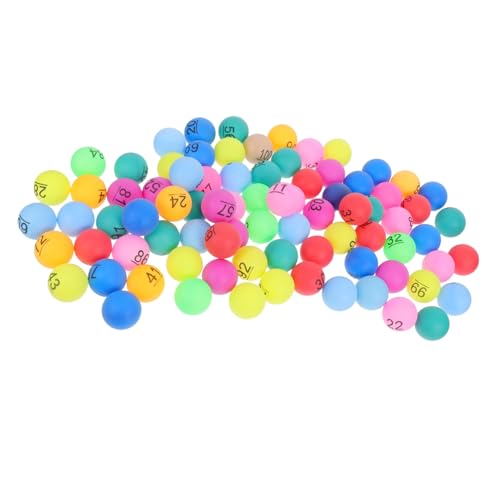 TOYANDONA 100 Stück Nummerierte Bingo Kugeln Farbige Plastikkugeln für Spiele Partys und Familienunterhaltung von TOYANDONA