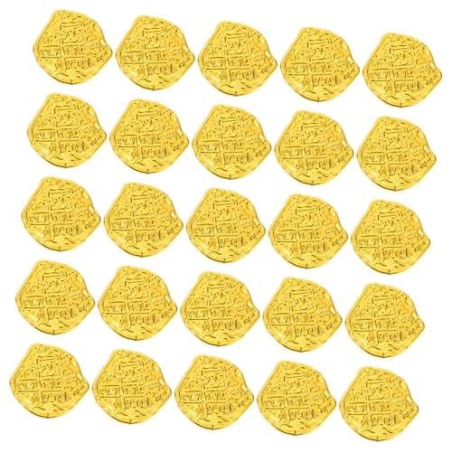 TOYANDONA 100 Stück Piratengoldmünzendekoration Doppel für Brettspiel Piraten-Geburtstagsparty-Geschenke Piratendekorationsparty Zubehör für Piratengeburtstage Plastik Golden von TOYANDONA