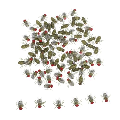 TOYANDONA 100 Stück Realistische Kunststoff Fliegen Deko Stabile und Unzerbrechliche Halloween Insekten Spielzeuge Täuschend Echte Falsche Fliegen für Party April Fools und Gruselige Deko von TOYANDONA