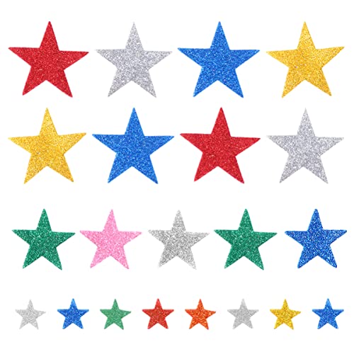 TOYANDONA 100 Stück Selbstklebende Aufkleber Schwammaufkleber Bunte Aufkleber Glitzeraufkleber Sternförmige Aufkleber von TOYANDONA
