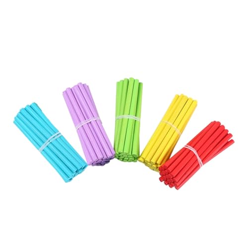 TOYANDONA 100 Stück Teiliges Bunte Holz Zählstäbchen Pädagogisches Lernspielzeug Vorschule für Ab Jahren zum Rechnenlernen Addition Subtraktion Multiplikation Hand Auge Koordination von TOYANDONA