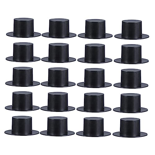 TOYANDONA 100 Stück Teiliges Mini Kunststoff Clownhut DIY Bastelmaterial für Weihnachtsdeko Kreative Mini Hüte in Zwei Schwarz für Handwerk Party und Geschenkaccessoires von TOYANDONA