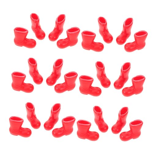 TOYANDONA 100 Stück Teiliges Mini Weihnachtsmann Stiefel Miniatur Schuhe Rot für Puppenhaus Dekoration DIY Basteln Tischdeko Weihnachten Festlich Kompakt Vielseitig von TOYANDONA