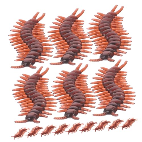 TOYANDONA 100 Stück Teiliges PVC Realistische Nachbildung Langlebig Scherzartikel und Halloween Deko Künstliche Zentipede Figur für Jungen und Partyspaß von TOYANDONA