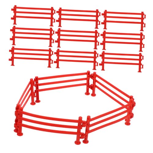 TOYANDONA 100 Stück Zaun für Spielzeugzubehör dekorativ Kleiner Zaun Fee Streikposten Hof Spielset Farm Tiere Zubehör mini Zaun Pferdezaun Miniatur-Lattenzäune Plastik Brown von TOYANDONA
