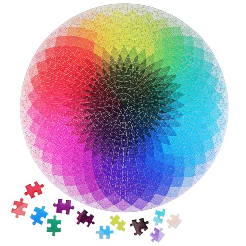 TOYANDONA 1000stück Rainbow Puzzle Mit Farbwechsel Teile Adult Jigsaw Puzzle Regenbogen-Gradient Design Freizeitspiel Für Erwachsene Zur Entspannung Und Unterhaltung von TOYANDONA