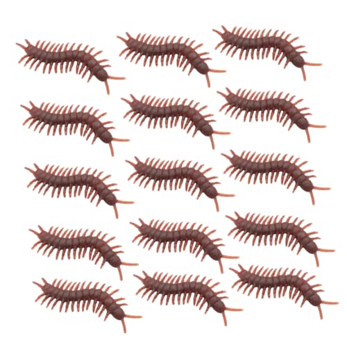TOYANDONA 100Er-Packung Halloween knifflige Requisiten aprilscherze dupes Ohrringe Spukhaus Unheimlich Gruseldekoration Scherzartikel künstliche Tausendfüßler-Requisite Brown von TOYANDONA