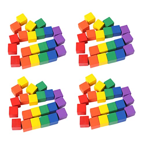TOYANDONA 100 Stück Quadratische Holzblöcke Blöcke Würfel Basteln Lernspielzeug Für Kinder Keine Risse Zum Bauen von TOYANDONA
