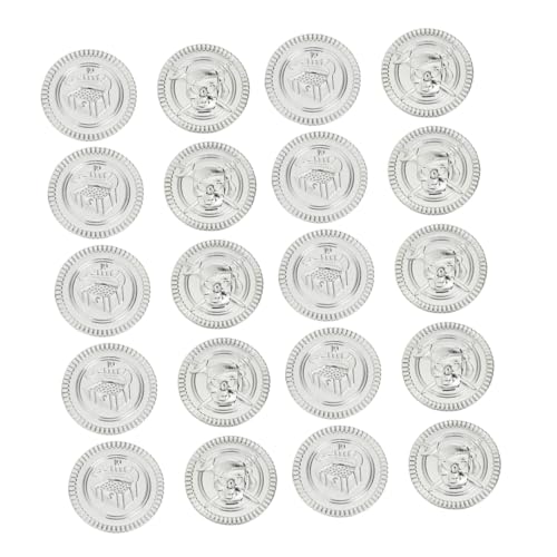 TOYANDONA 100st Piraten Muster Goldmünzen Würfel Coole Gadgets Zappeln Neon Zappelring Halloween- Piraten-geburtstagsdekoration Matschige Spielzeuge Zappelspielzeug Plastik Silver von TOYANDONA