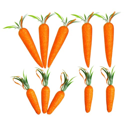 TOYANDONA 10Pcs Karotte-Anhänger zu Ostern basteln für Ostern Hausdekoration Papierdekorationen hängen Karotte Handwerk Ostern Karotte hängende Dekoration Osterdeko Plastik Orange von TOYANDONA