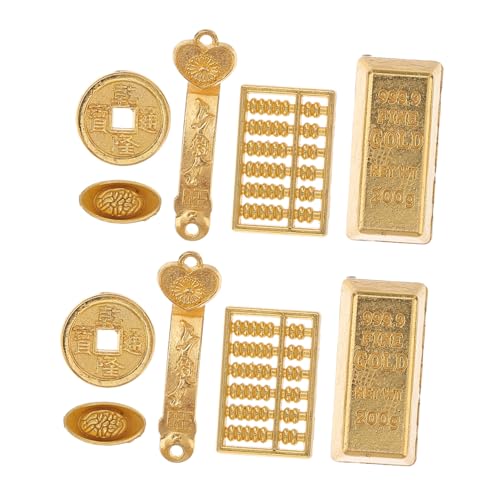 TOYANDONA 10St Barren Modell Ornament Bildschirmtürschloss Barren Miniatur für den einzug für kleine Hausversorgung kleines Hauszubehör Legierung Golden von TOYANDONA