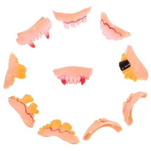 TOYANDONA 10St Halloween-Gebiss gefälschte Zahnaufhellungsset Streiche Halloween Costume Halloween Kleidung Halloween deko Requisiten für Partyprothesen Zähne für Halloween Gummi von TOYANDONA