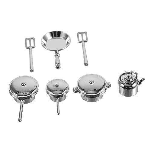 TOYANDONA 10St Haushaltsgeräte Miniaturen Haushaltszubehör Schlammküche spielküchenzubehor spielküchenzubehöhr Miniatur-Küchenutensilien-Modell Mini-Küchengeschirr-Modell Legierung Silver von TOYANDONA