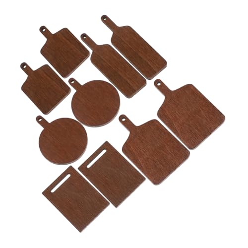 TOYANDONA 10St Mini-Schneidebrettmodell große Stoffbrosche Mini-Hausverzierung faltbar hühner kinderknallzeug Simulation kleines Schneidebrett Miniaturmodell Holz Light Brown von TOYANDONA