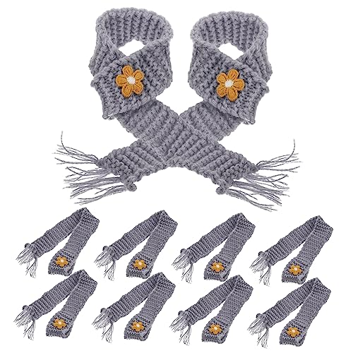 TOYANDONA 10St Party Schal Männer Mini-Schal Kleidung Paillette kuschelig cutermesserser weihanchten Fluffy bastelset basteln Puppenschal Mini-Weinflaschen für Gefälligkeiten Baumwolle Grey von TOYANDONA