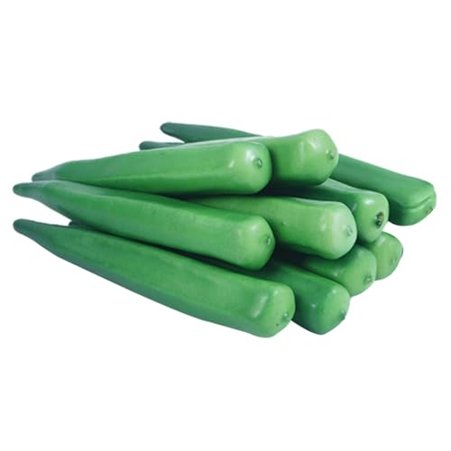 TOYANDONA 10 Pcs Kreative Gemüse Requisiten - Faux Okra Perfekt Für Küche Klassenzimmer Und von TOYANDONA
