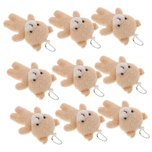 TOYANDONA 10St Teddybär- Bärenspielzeug verschleißfeste kleine Bären multifunktionale Bärenfiguren tragbare Bärenfiguren hängende Mini-Bärenfiguren Bärenpuppe Mini -Fleece Beige von TOYANDONA