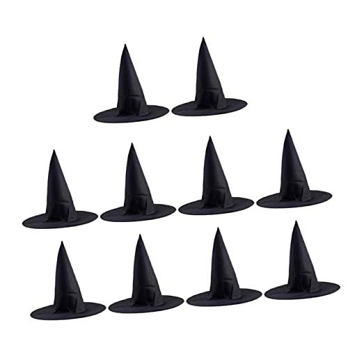 TOYANDONA 10St Zaubererhut Halloween-Kleid Partyzubehör Halloween-Partygeschenke Addams-Kleid halloween kopfschmuck halloween kopfbedeckung Halloween-Cosplay Halloween-Verzierung Stoff Black von TOYANDONA