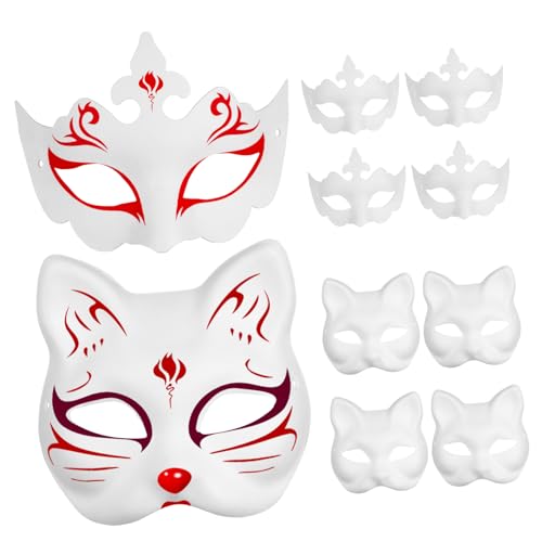 TOYANDONA 10Stücke Katzenmasken Weiße Papiermasken für DIY Cosplay Kostümpartys und Halloween Sicher und Vielseitig für Kreative Gestaltungen TOYANDONA 10Stücke Katzenmasken Weiße Papiermasken für DIY Cosplay Kostümpartys und Halloween Sicher und Vielseitig für Kreative Gestaltungen von TOYANDONA