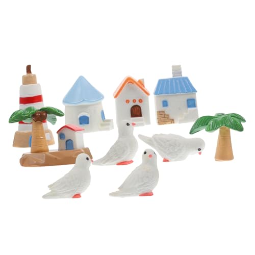 TOYANDONA 10Stücke Miniatur Hausornamente DIY Strand Deko im Mix Stil Kokosnussbaum Leuchtturm Taubenstatuen für Kreative Mikrolandschaften und Puppenhäuser TOYANDONA 10Stücke Miniatur Hausornamente DIY Strand Deko im Mix Stil Kokosnussbaum Leuchtturm Taubenstatuen für Kreative Mikrolandschaften und Puppenhäuser von TOYANDONA