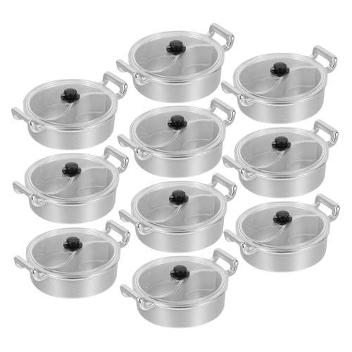 TOYANDONA 10Stücke Teiliges Hot Pot Set für Realistische Kochsimulation mit Küchensimulationstöpfen für Puppenhaus für Kreatives und Lernspaß von TOYANDONA