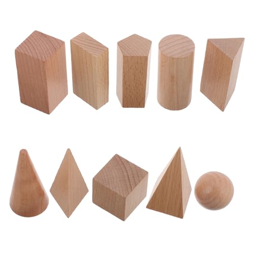 TOYANDONA 10Stücke Teiliges Lernspielzeug für Geometrische Holzblöcke Formen für Schule und Zuhause Platzsparend und Visuell Ansprechend von TOYANDONA