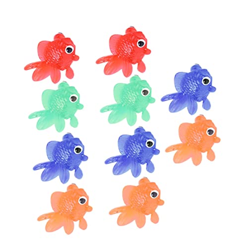 TOYANDONA 10Stücke Transparentes Goldfisch Schwimmende Karikatur Fische für Babybad und Aquarium Dekoration für Angelspielzeug und Kreative Spielstunden von TOYANDONA