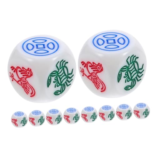 TOYANDONA 10er Set Farbwürfel Club- - Spiel Für Picknickspiel Mini- Sechsseitiger Brettspielwürfel Einzigartiges Würfeldekor Spiel Zum Mondneujahr Abs Weiß von TOYANDONA