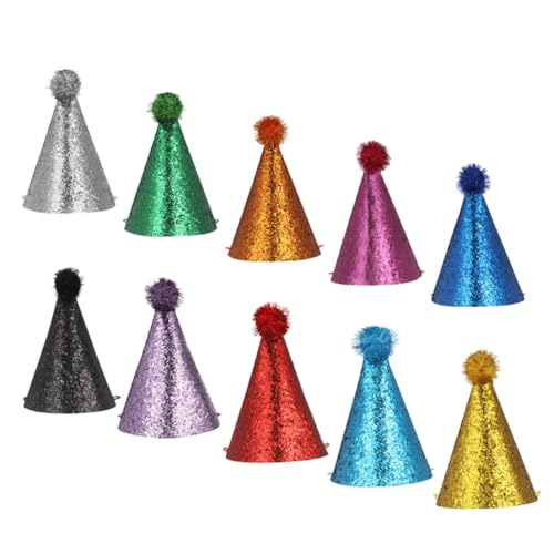 TOYANDONA 10stücke Teiliges Kindergeburtstags-hüte Mit Glitzer Wiederverwendbare Farbenfrohe Partyhüte Für Jungen Und Mädchen Lustige Kopfbedeckung Für Geburtstagsfeiern Shower-events von TOYANDONA