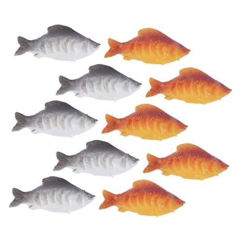 TOYANDONA 10pcs Künstlicher Fisch Handgefertigtes Miniatur -koi -fischmodell Realistische Simulation Karpfen Für Display Dollhouse Fairy Garden Dekoration von TOYANDONA