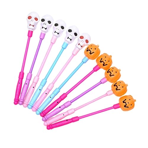 TOYANDONA -licht-shaker Halloween-kürbis Und -sticks 10er-set Für Kostümveranstaltungen Zufällige Farbe von TOYANDONA