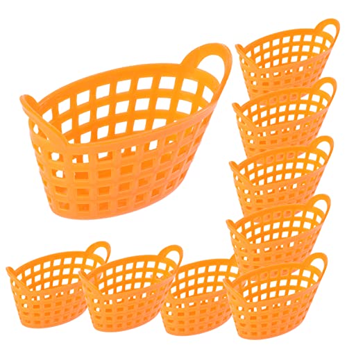 TOYANDONA Einkaufskorb-Set Zum Vortäuschen – 10-teilige Mini-kunststoffkörbe Für Kinder Schreibtisch-Dekoration Mini-supermarkt-handkorbmodelle von TOYANDONA