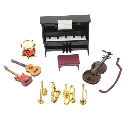TOYANDONA 11 Stück Puppenhaus-Musikinstrumentenmodell Puppenhaus-Miniaturen Kinderspielzeug Puppenhaus für puppenhaus Miniatur Puppenhaus-Ornament Plastik von TOYANDONA