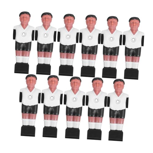 TOYANDONA 11 Stück Teiliges Tischfußball Ersatzteile aus Kunststoff Robuste Foosball Figuren mit Weißer Kleidung und Schwarzen Haaren Kompletter Teamersatz für DIY Kicker Spiel Langlebig von TOYANDONA