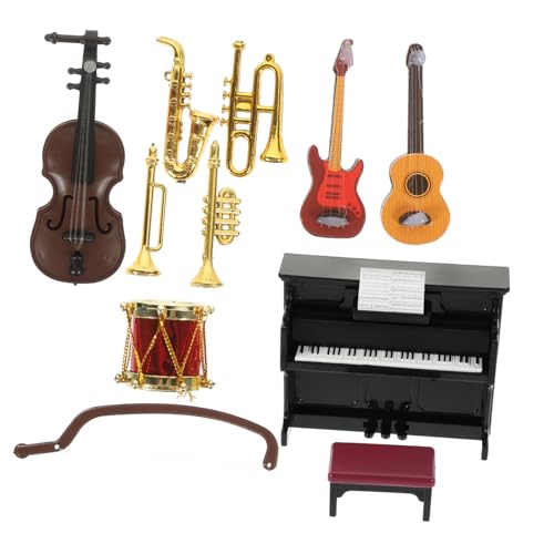 TOYANDONA 11 Teiliges Miniatur Instrumente Set Für Puppenhaus Musikinstrumente Für Miniatur Dekoration Für Wohnräume Ideal Für Kreatives Rollenspiel Und Puppenhaus Zubehör von TOYANDONA