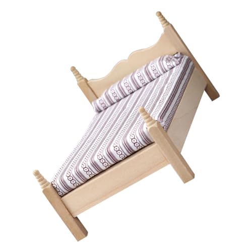 TOYANDONA Mini Handwerk Decor 1:12 Miniatur Bett Für Home Schlafzimmer Bett Schmuck Spielzeug TOYANDONA Mini Handwerk Decor 1:12 Miniatur Bett Für Home Schlafzimmer Bett Schmuck Spielzeug von TOYANDONA