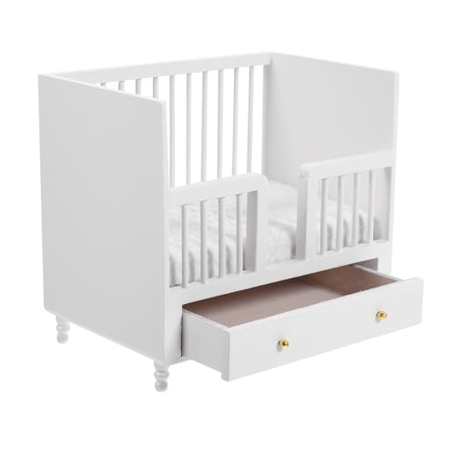 TOYANDONA 12 Puppenmöbel Für Kinderzimmer Weißes Design Perfektes Für Kreative Rollenspiele Mini Krippe Für Puppen von TOYANDONA