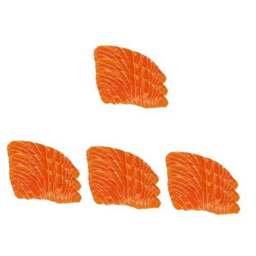 TOYANDONA 12 STK Modell Lachsfilet naturgetreue Lachsscheiben Mini-Essen Modelle gefälschtes Essen lebensechtes Fischfleisch-Lebensmittelmodell Requisiten für das Szenenlayout Fischform PVC von TOYANDONA