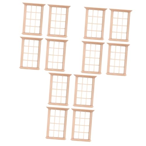 TOYANDONA 12 STK Puppenhausfenster winziges Fensterrahmendekor Minibehälter Kinder bastelset basteln für Kinder Möbel Werkzeug Mini-Hausschmuck Zubehör für Puppenhäuser Massivholz einstellen von TOYANDONA