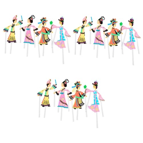 TOYANDONA 12 STK Puppentheater für Kinder Schattenfiguren für Kinder Handpuppen für Kinder Marionette Handpuppe aus Papier Spielzeug Chinesisches Schattenpuppenspiel Handbuch Material von TOYANDONA