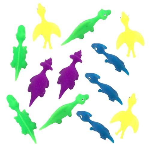 TOYANDONA 12 Stück Dinosaurier- mädchen Toy for The Teachers Farbenfrohes Party Gummiband Fun Toy Fingerspielzeug für Kinderspielzeug von TOYANDONA